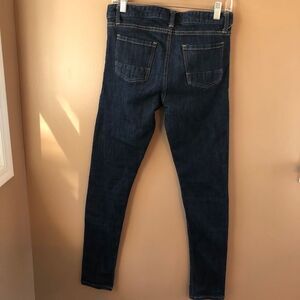 BETABRAND WOMENS 28 SKINNY JEANS 5 POCKET DARK WASH COTTON MADE IN USA BUTTONED